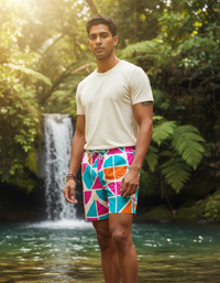 Vibrant Vision Kaleidoscope Swim Trunks