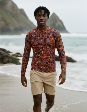 Men's Dusty Rose Dapple men's short-sleeve rashguards
