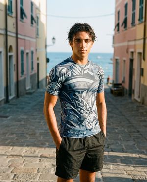 Men's Blue Aura Mana Lehua men's rashguards