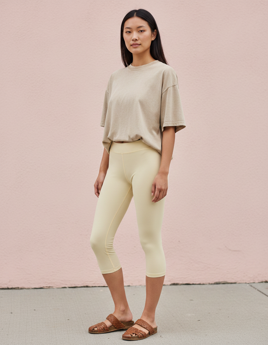 Capri Leggings in Buttercream