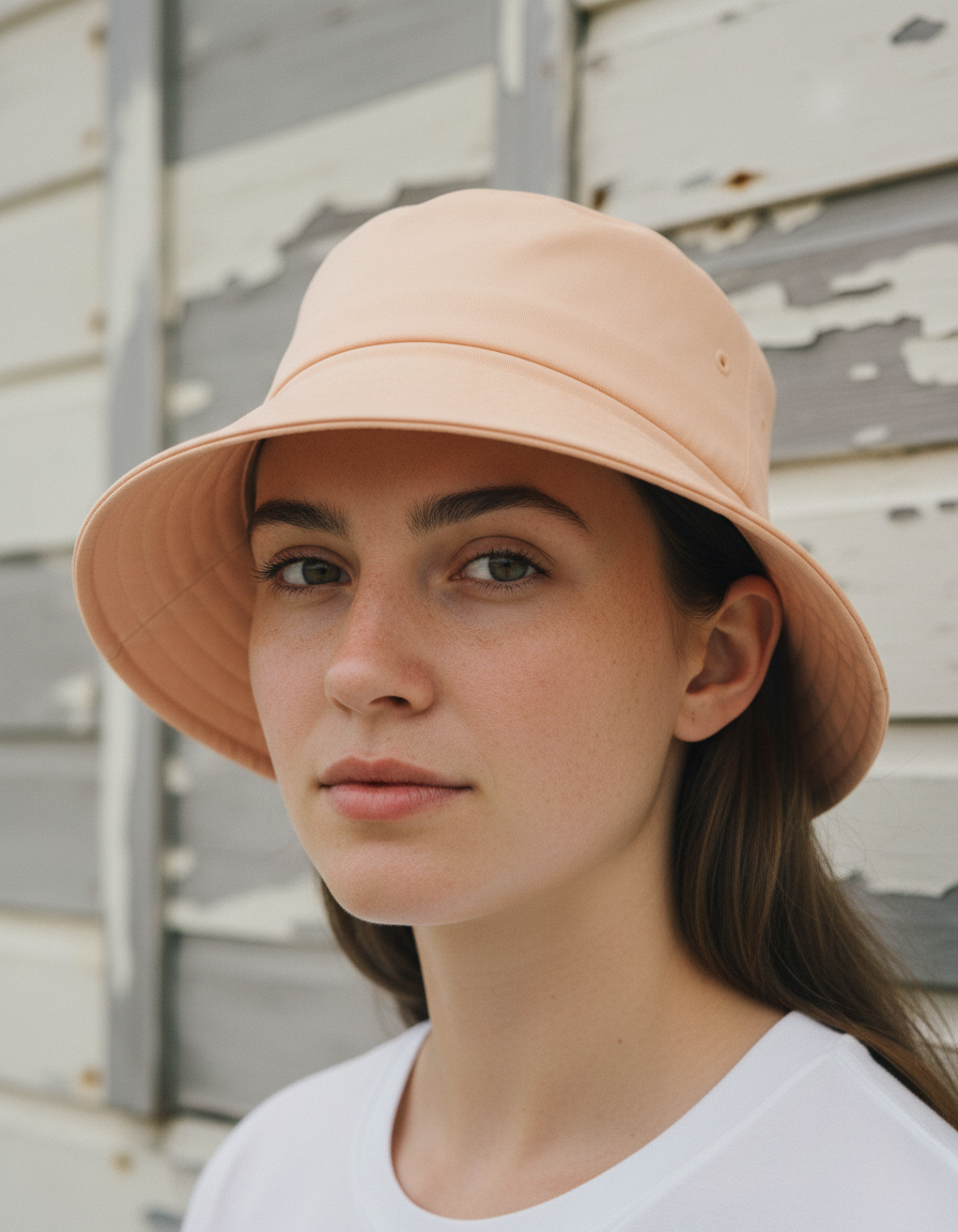 Bucket hat in Peach