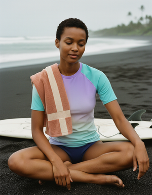 Women's Blue Aura Prism women's short-sleeve rashguards