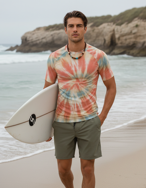 Men's Coral Nebula men's short-sleeve rashguards