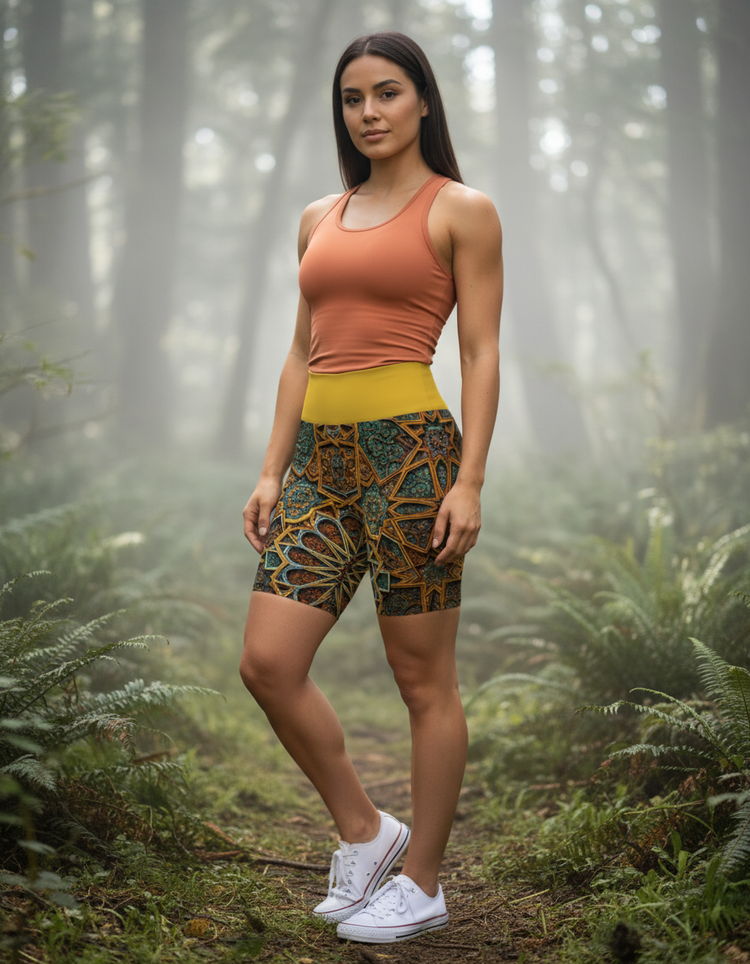 Mosaic Dream Zellij Yoga Shorts