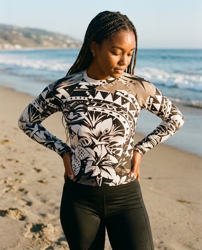 Rashguard — Women's White Onyx Koa Lehua
