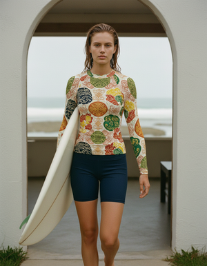 Coral Taroko Rash Guard Women's Rashguard — Dripper