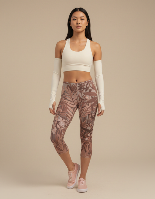 Dusty Rose Oasis Capri Leggings Capri Leggings — Dripper