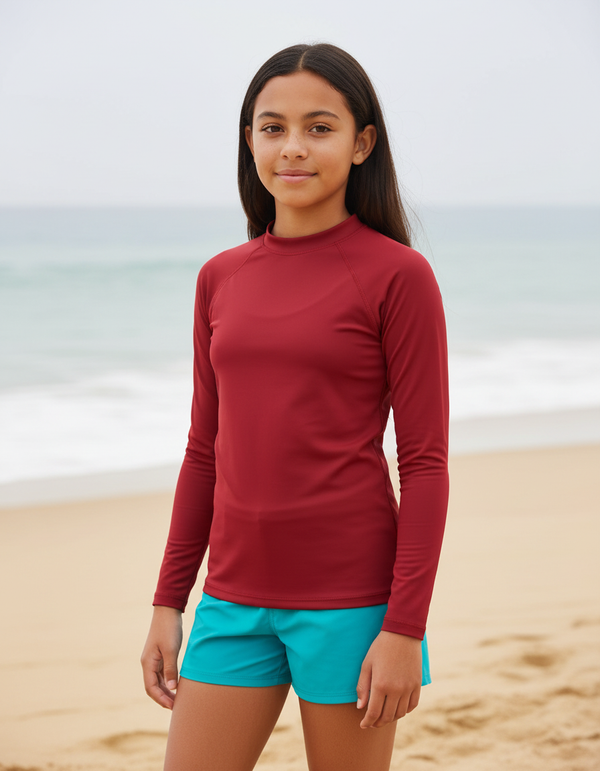 Girls Alizarin Rash Guard