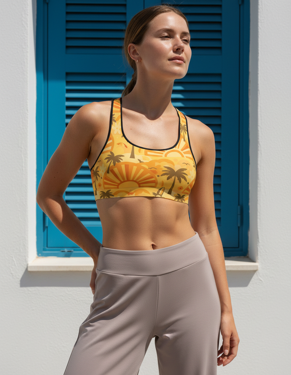 Yellow Dusk Sports Bra