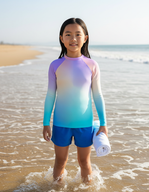 Youth Blue Aura Prism youth rashguards