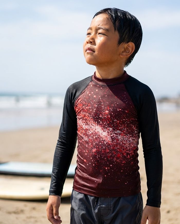 Rashguard — Boys Amaranth Pixelate