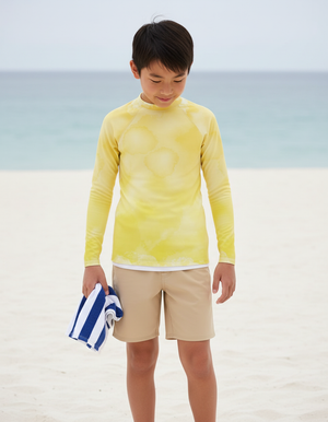 Yellow Mosaic Youth Rash Guard Youth Rash Guard — Dripper