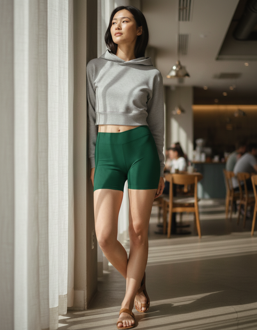 Short Shorts in Racing Green