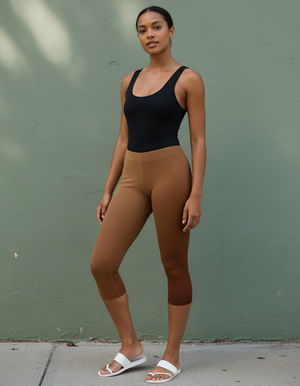 Coffee Bean Elysium Capri Leggings Capri Leggings — Dripper
