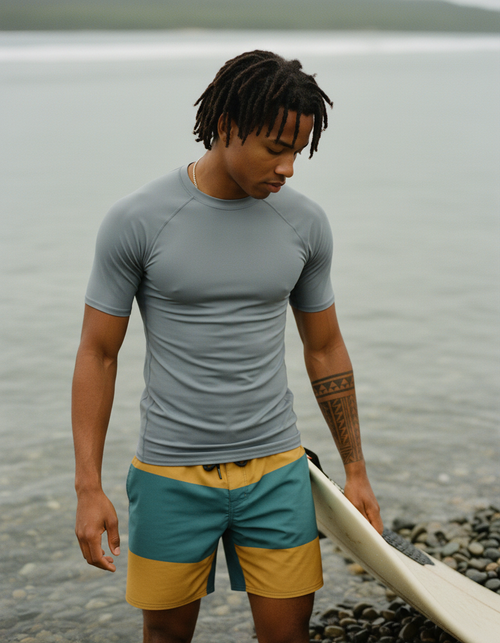 Graphite Solstice Rash Guard Men's Rashguard — Lolekai
