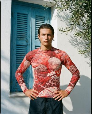 Men's Millennial Pink Senjin men's short-sleeve rashguards