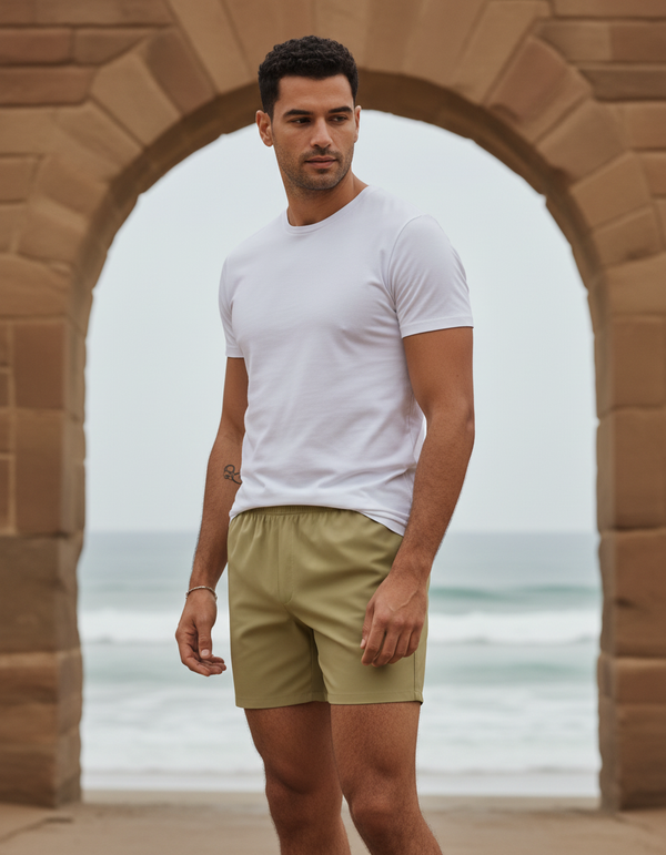 Men's Swim Trunks in Khaki