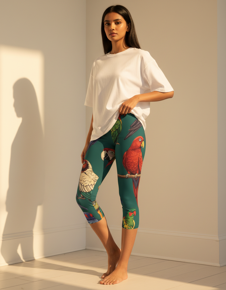 Women's Parrot Capri Leggings