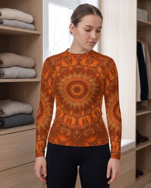 Citrus Orange Zenith Base Layer Women's Rashguard — Lolekai