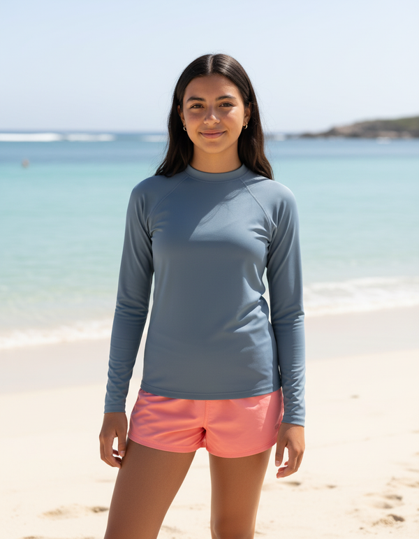 Girls Slate Rash Guard