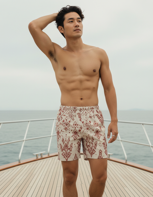 Dusty Rose Rangoon men's swim trunks
