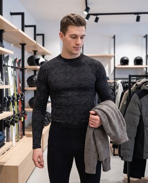 Ink Herringbone Base Layer Top men's base layer tops