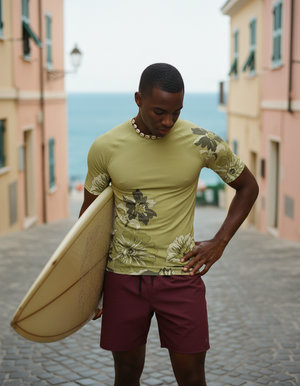 Men's Runway Chartreuse Elysian men's short-sleeve rashguards