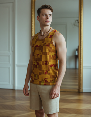 Men's Lemon Yellow Nia tank tops