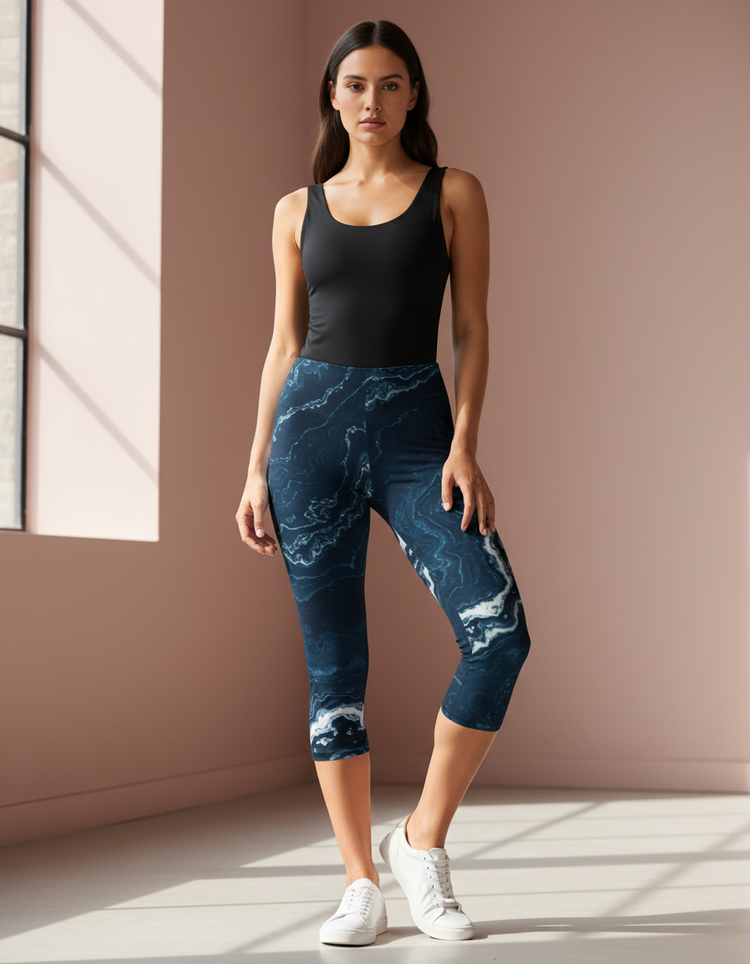 Women's Marble Capri Leggings