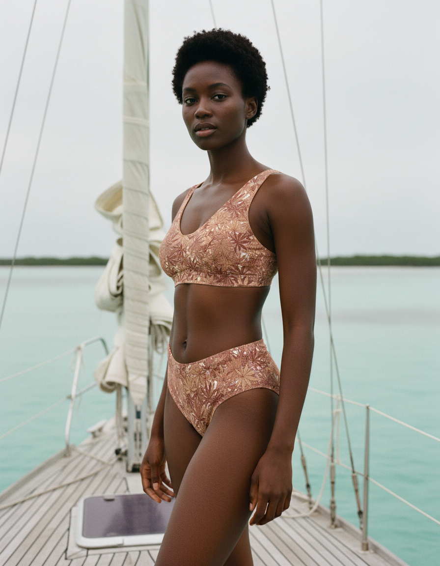Dusty Rose Kumo High-Waisted Bikini Top