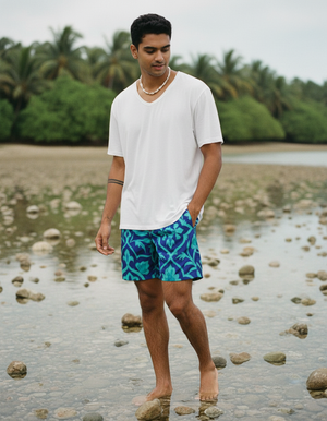 Turquoise Bosphorus men's swim trunks
