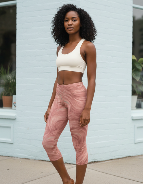 Tea Rose Lumina capri leggings