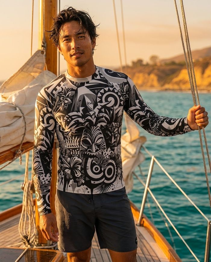Rashguard — Men's White Onyx Nalu Uli