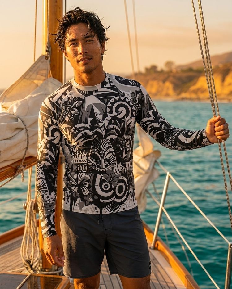Men's White Onyx Nalu Uli men's short-sleeve rashguards