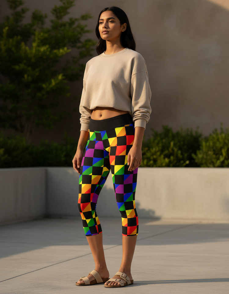 Women's Rainbow Patterns Capri Leggings