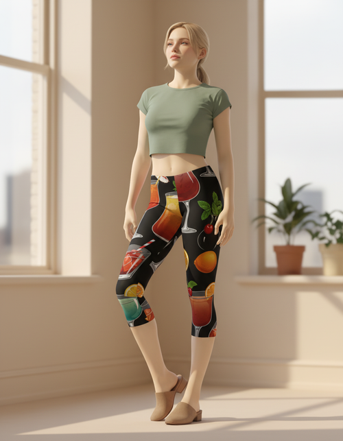 Splash Capri Leggings Capri Leggings — Dripper
