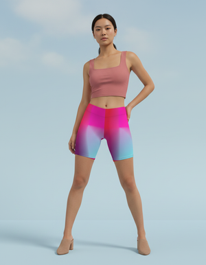Electric Fuchsia Prism women's short shorts