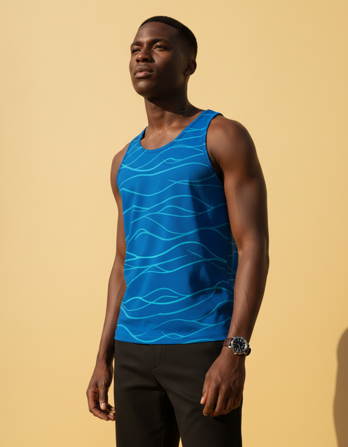 Blue men's tank tops — Dripper