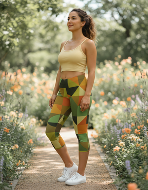Runway Chartreuse Dwell Leggings Capri Leggings — Dripper