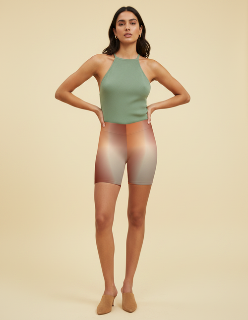 Burnt Sienna Prism women's short shorts