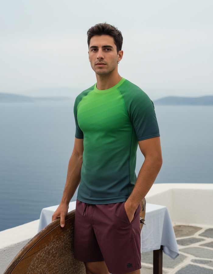 Rashguard — Men's Neon Green Ripple