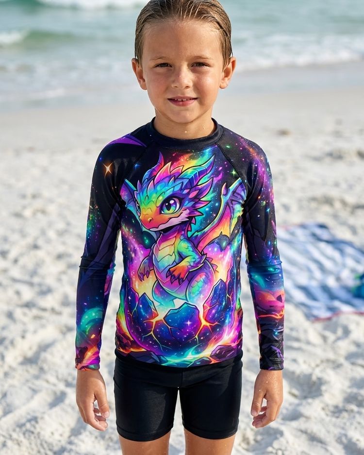 Boys Rainbow Baby Dragon boys rashguards