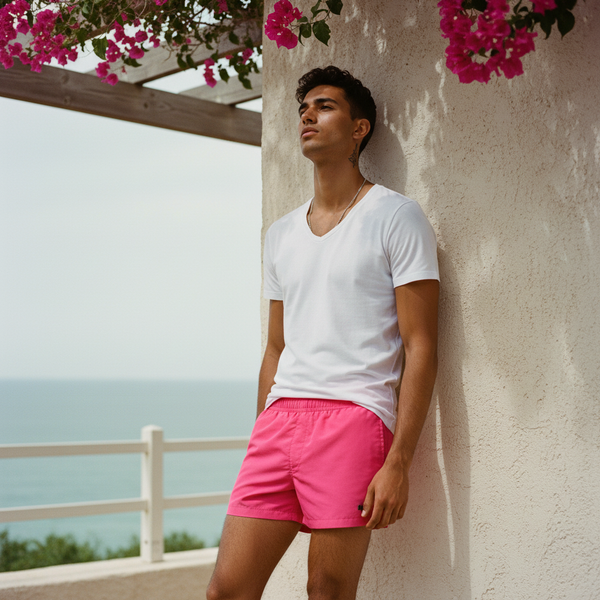 Men's Swim Trunks in Hot Pink