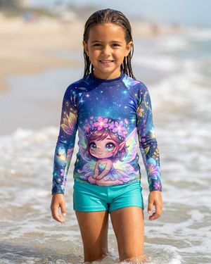 Girls Fairy girls youth rashguards