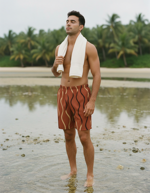 Burnt Sienna Kizuna Men's Swim Trunks Men's Swim Trunks — Dripper
