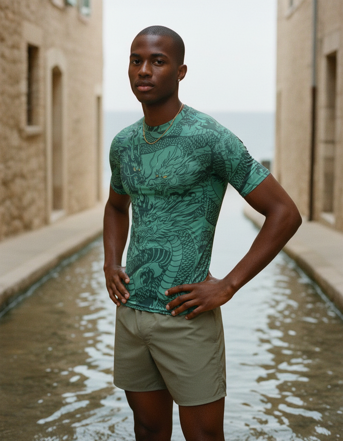 Rashguard — Men's Turquoise Ember