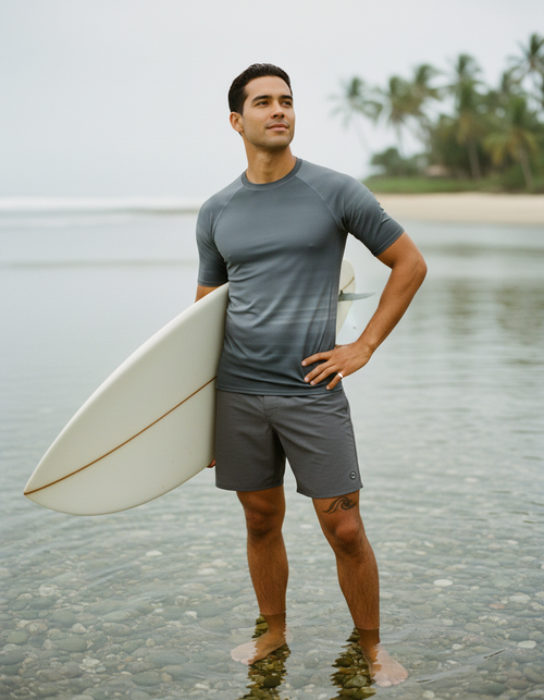 Gunmetal Solstice Rash Guard Men's Rashguard — Lolekai
