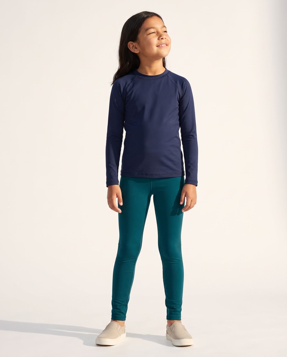 Dark Teal Girls Youth Leggings Girls Youth Leggings — Lolekai