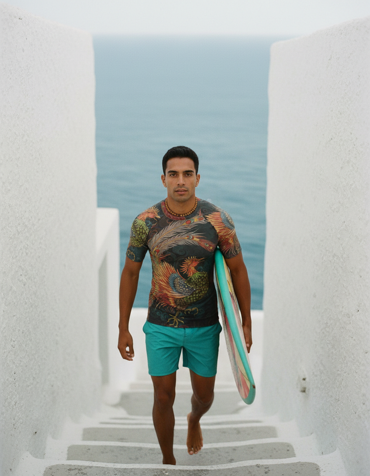 Men's Chinese Phoenix Rash Guard