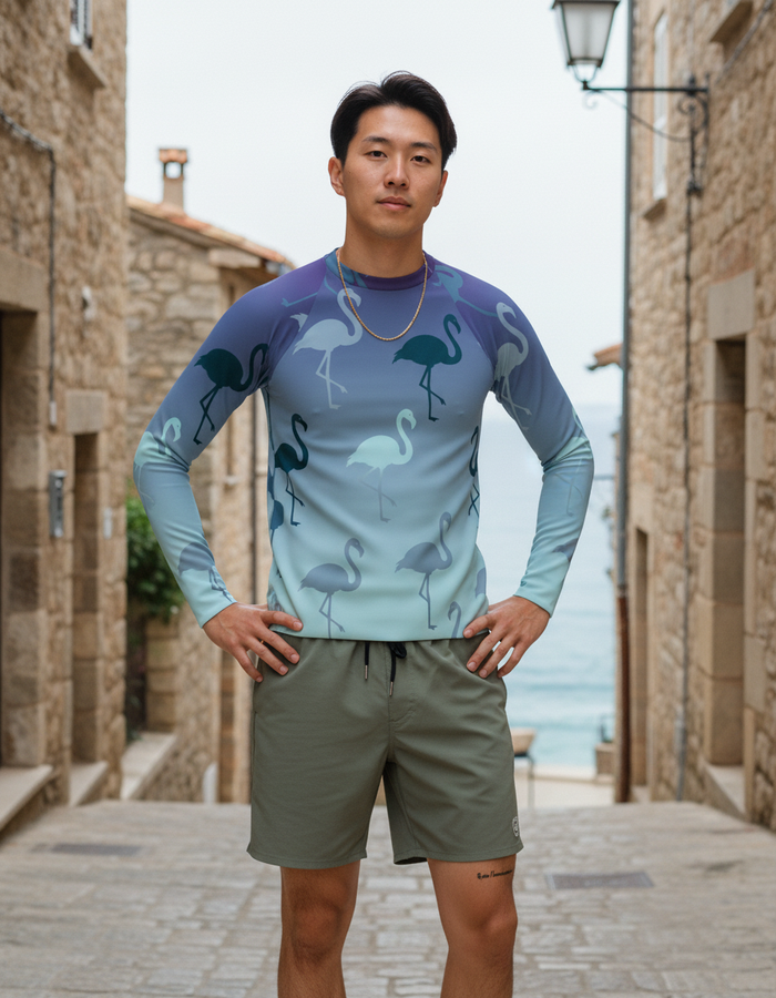 Rashguard — Men's Blue Aura Coral